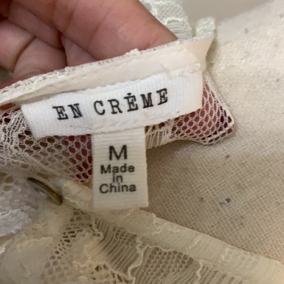 En Creme white layered ruffle and lace midi dress MED - Picture 12 of 16